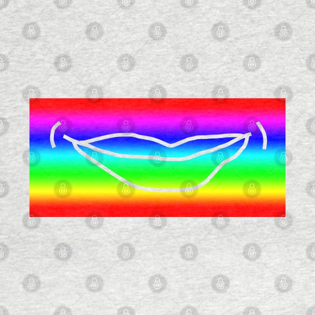 Rainbow Stripes Minimal Mouth by ellenhenryart